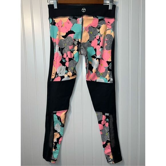 TRINA TURK Recreation Leggings Women’s Small Black / Orange Floral Athleisure - Picture 6 of 10